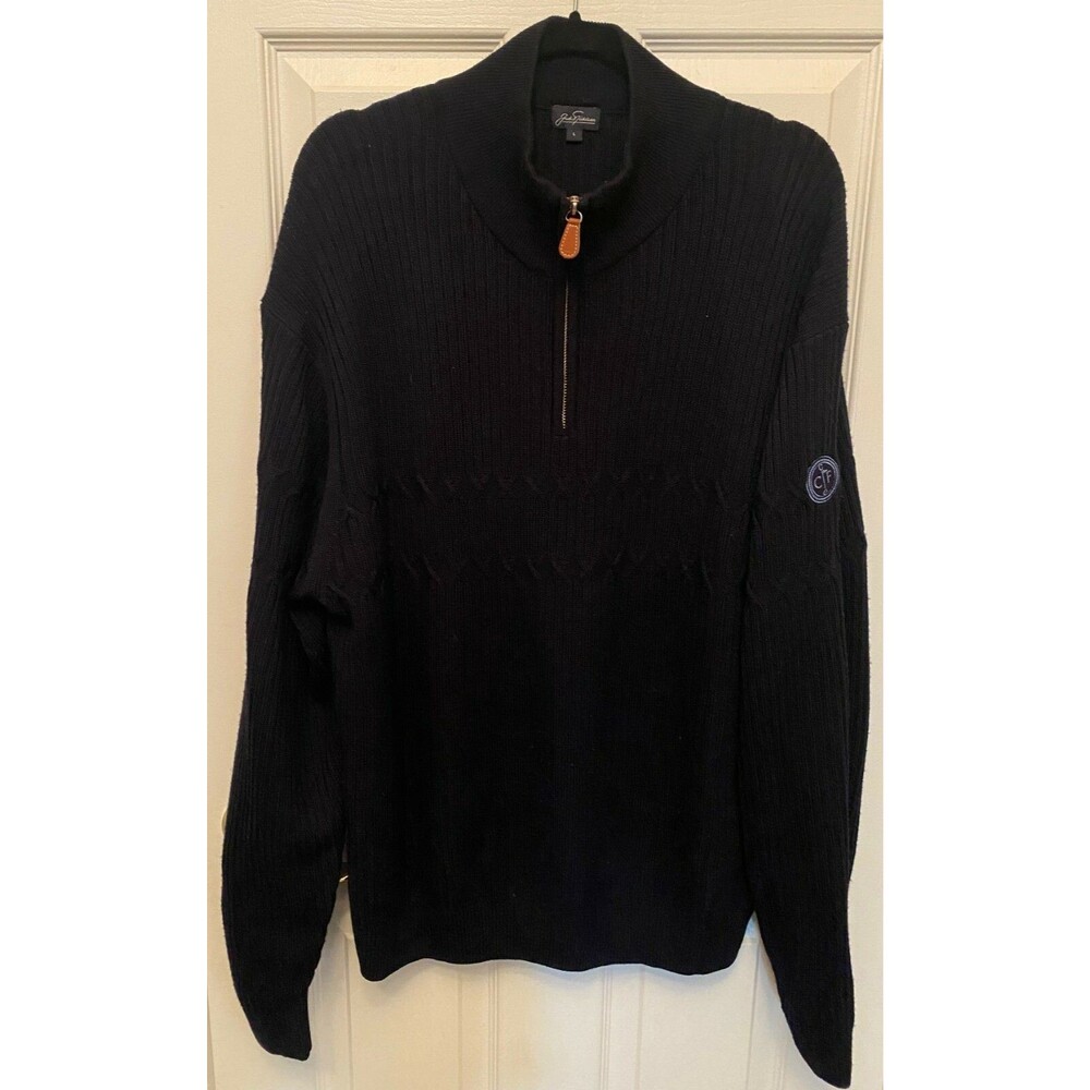 Conway Farms Jack Nicklaus 1/4 Zip Navy Sweater Pullover Golf Men's Size Large